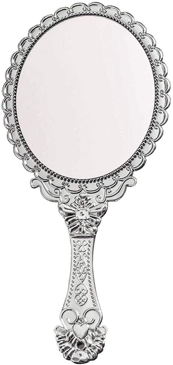 Draagbare Handspiegel met Handvat, Compacte Reismirror voor Vrouwen en Meisjes, Vintage Decoratieve Make-up Spiegel, Ideaal voor Cosmetica en Reizen
