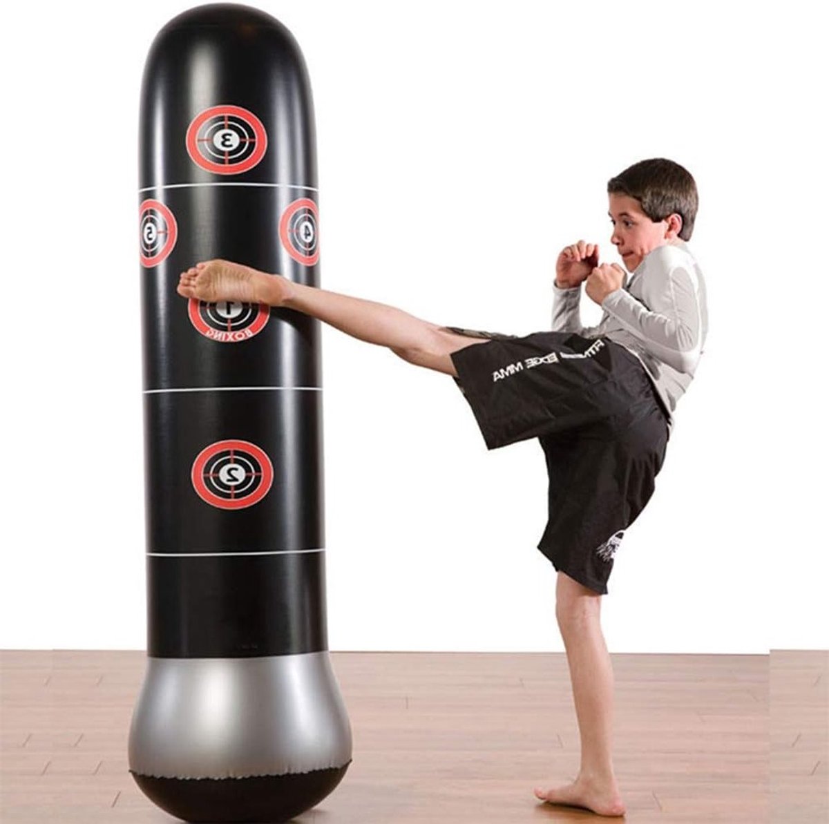 Opblaasbare Bokszak van 1.45m - Ideaal voor Fitness, Boksen, MMA, Kickboksen en Karate voor Kinderen en Volwassenen