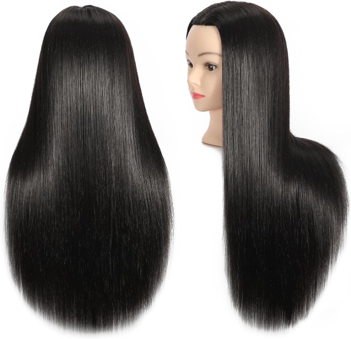 61-66 cm Trainingshoofd met 30% Echt Haar Mannequin Hoofd voor Haarstyling Cosmetologiepop Mannequin Hoofd met Gratis Klem