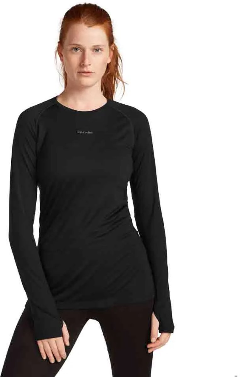 Icebreaker Merino Blend 125 Zoneknit™ Crewe Lange Mouwen Basislaag Zwart M Vrouw