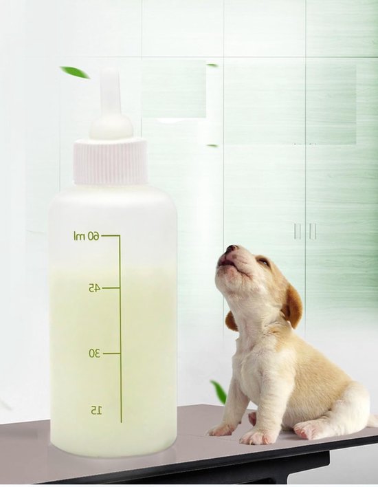 Fles voor het voeden van kittens en puppy's, silicone babyfles met speenborstel, ideaal voor jonge dieren, 60 ml — afbeelding 3