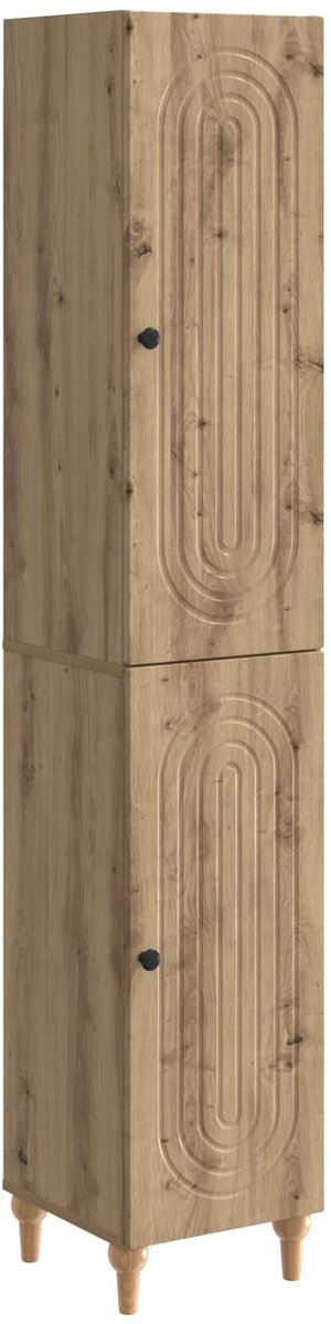 vidaXL Kast - Set - 2 - st - Artisanaal - eiken - Bewerkt - hout Artisanaal eiken