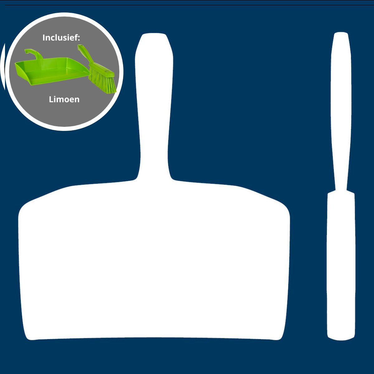 5S Schaduwbord met Vikan Veger en Blik – HACCP Schoonmaakstation – Limoen