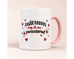 Grappige Mok ziek zijn “Zusterrrrrr Mag Ik Een Paracetamol” – Funny Koffiemok 330ml – Humor Cadeau – Vaatwasserbestendig – AFECTO