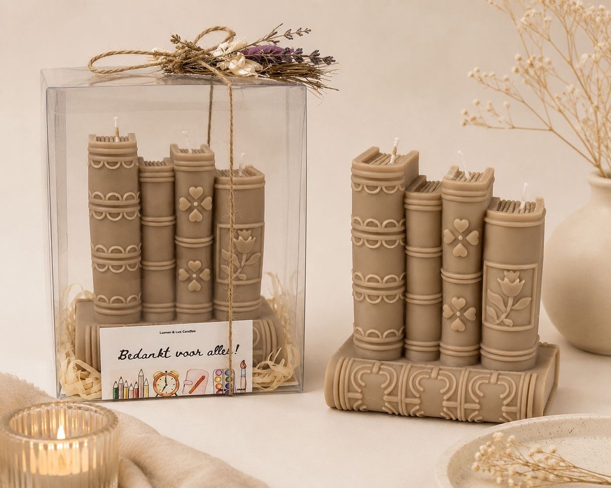 Lumen and Lux Candles Gepersonaliseerde Teddybeer Kaars voor Babyshower of Kraambezoek (10 stuks) – Kleuren naar Wens – Lumen & Lux Bruin