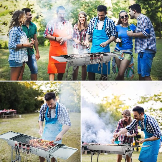 VIEMAE Barbecue - Houtskools barbecue - Barbecue houtskool - Houtskoolgrill - Camping barbecue - RVS - Opvouwbaar, inklapbaar — afbeelding 3