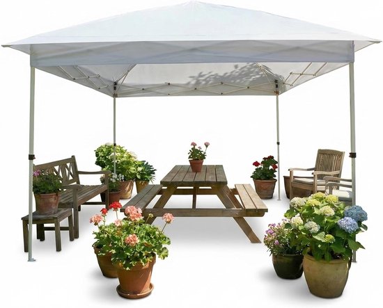 Professionele Pop-up Partytent 3x6m - Luxe Vouwtent Wit - 18m² Oppervlakte - Waterdicht & UV-bestendig - Inclusief Draagtas - Voor Feesten, Markten en Evenementen