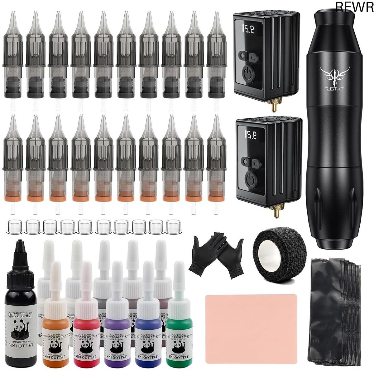 Tattoo Machine met Accessoires - Tattoo kit Draadloos - Complete Set - Kit
