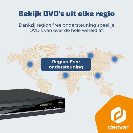 Denver DVD Speler met HDMI - Ondersteund Full HD - CD Speler - Dolby Digital Decoder - Regio Vrij - Coax / Scart / USB - DVH7787 van Denver — afbeelding 4