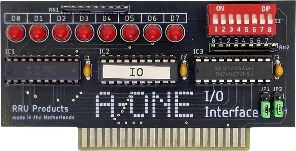 A-ONE I/O Interface Board - 8-Bit I/O Uitbreiding - Apple-1 Replica Interface - LED & DIP Switch Board - Retrocomputing Accessoire