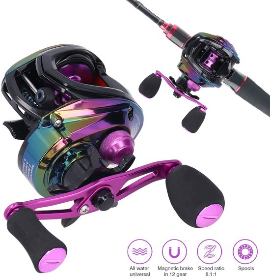 Dailygoods- Baitcasting-vismolen Hoge Snelheidsverhouding 8,1:1 - Lichtgewicht Vismolen - Gladde Lijnuitgang - Snelle Warmteafvoer - Optimale Prestaties - Duurzaam Materiaal van Dailygoods — afbeelding 2
