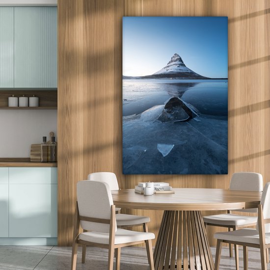 La montagne Kirkjufell à Snaefellsnes en Islande Toile 80x120 cm - Tirage photo sur toile (Décoration murale salon / chambre)