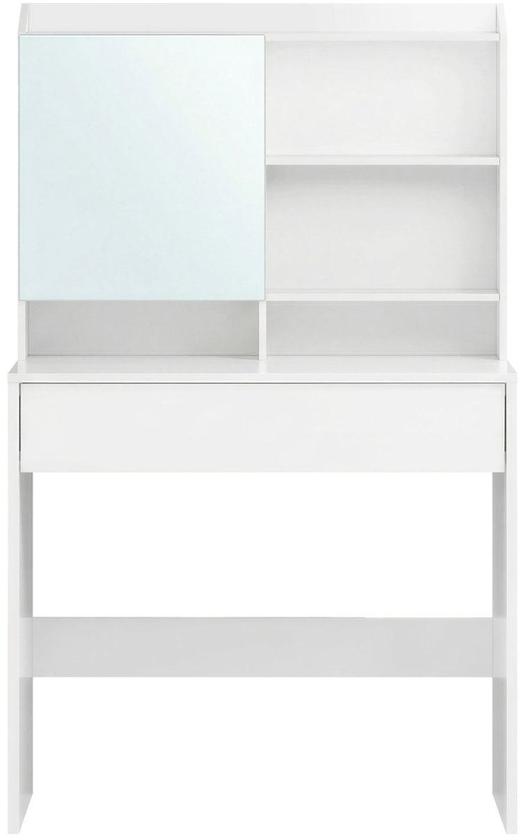VASAGLE - Kaptafel - Make up tafel - Met Spiegel - 1 Lade - Verstelbare Planken - Modern Design