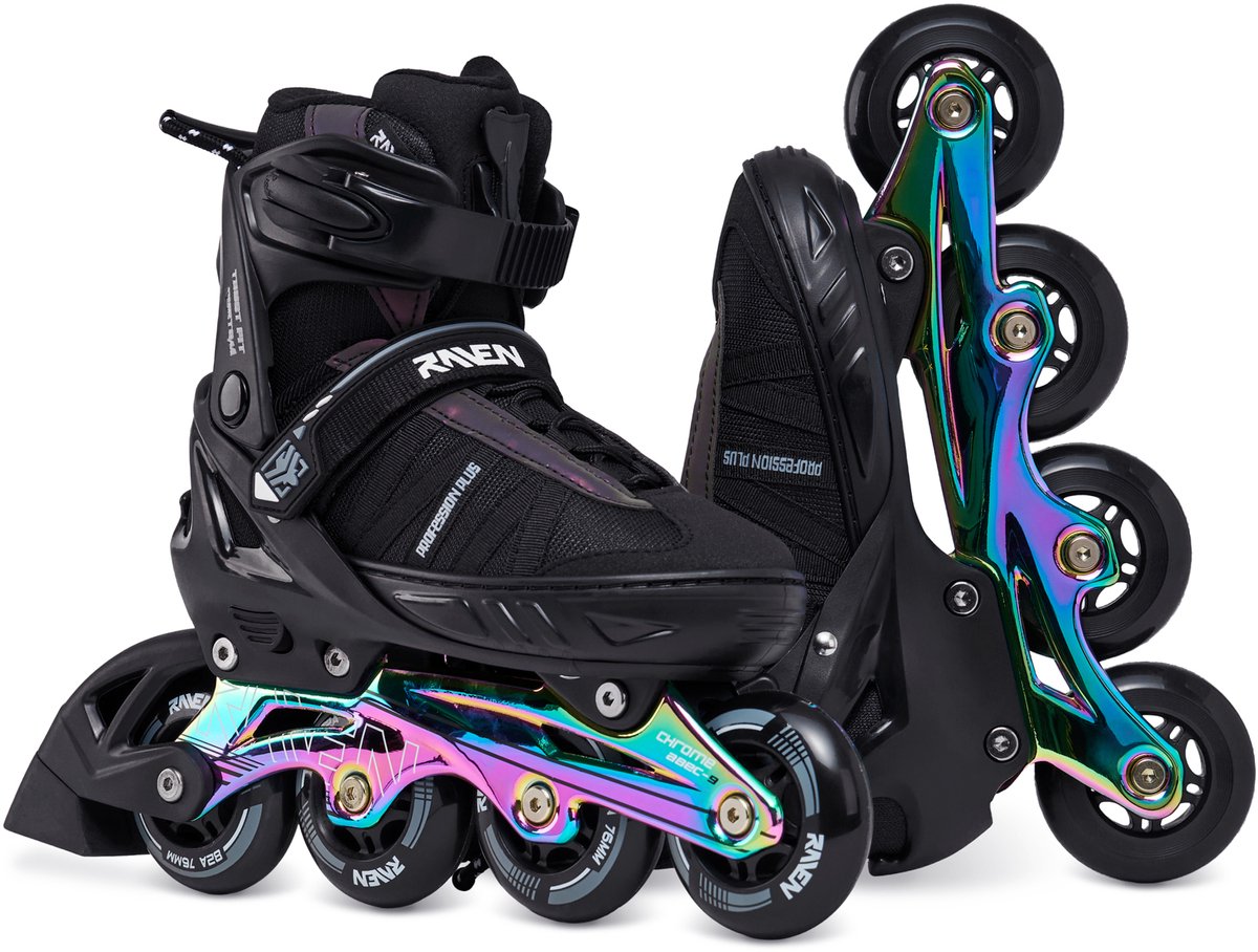 RAVEN Profession PLUS Verstelbare Skeelers 35-39 /Neo Chrome Speed Lacing Zwart