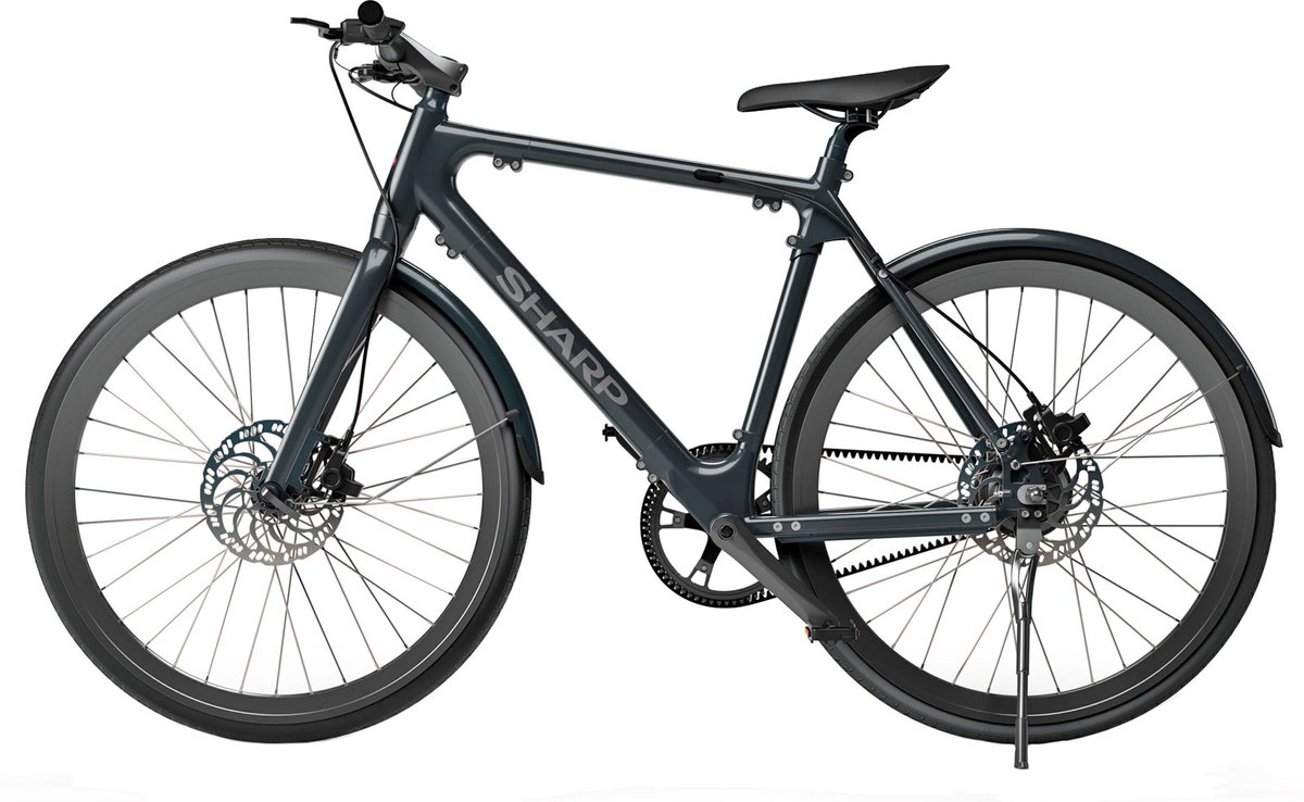 Sharp Milano RS08 e-bike 7Ah 1sp beltdrive naked bike zwart riemaandrijving 28 inch 53 cm – foto 3