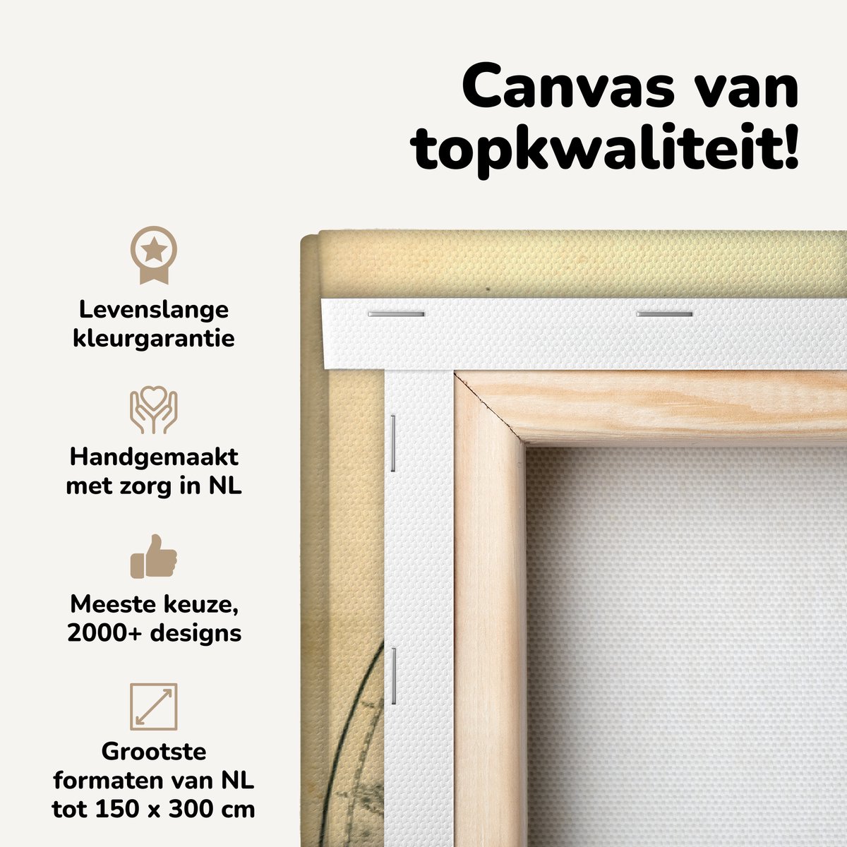 Canvas schilderij 80x40 cm - Wanddecoratie Vintage wereldkaart westelijk en oostelijk halfrond - Muurdecoratie woonkamer - Slaapkamer decoratie - Kamer accessoires - Schilderijen op canvas