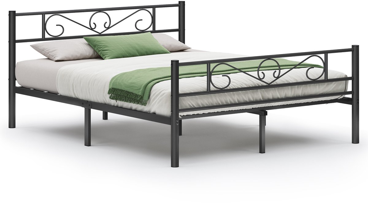 VASAGLE - Bed - Metalen Bed - Eenvoudige Montage - Geschikt voor Kleine Kamers