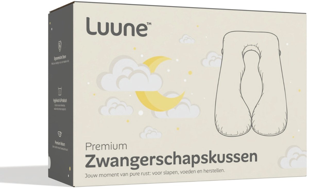 Luune Zwangerschapskussen XXL U-Vorm 280 cm – Extra Stevig Gevuld – Zijslaapkussen, Voedingskussen & Lichaamskussen (Body Pillow) – Afneembare Velours Hoes – Grijs – foto 7