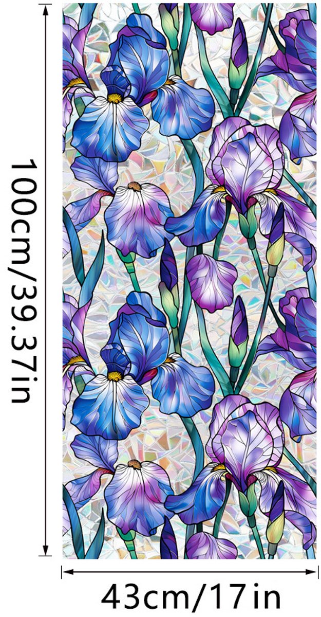 3D Regenboog Raamfolie- Anti-Inkijk - Isolerend & Zonwerend - 43x100cm – Statisch - Prisma Bejuweled EffectXCBL047