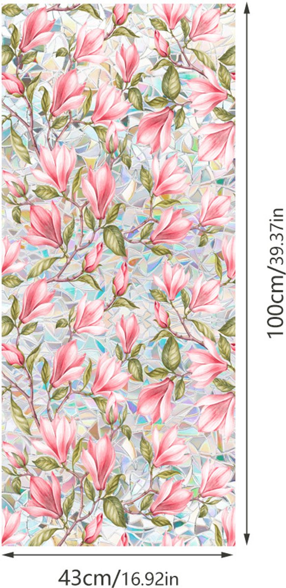 3D Regenboog Raamfolie- Anti-Inkijk - Isolerend & Zonwerend - 43x100cm – Statisch - Prisma Bejuweled EffectXCBL166
