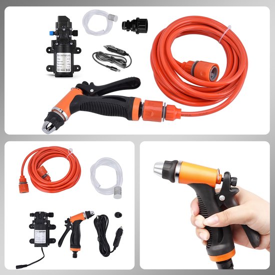 Hogedrukreinigers - Membraampomp - Waterpomp - Drinkwaterpomp - 12v - Auto Was Set - Voor Auto, Tuin, Huisdieren — afbeelding 2