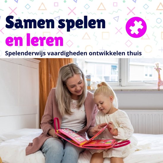 MontiPlay® Montessori Speelgoed Roze - Sensorisch Speelgoed - Activiteitenbord - Busy Board - Montessori voor thuis - Speelgoed voor onderweg - Voor in de auto - Het grote speelgoedboek 2025 van Merkloos — afbeelding 2