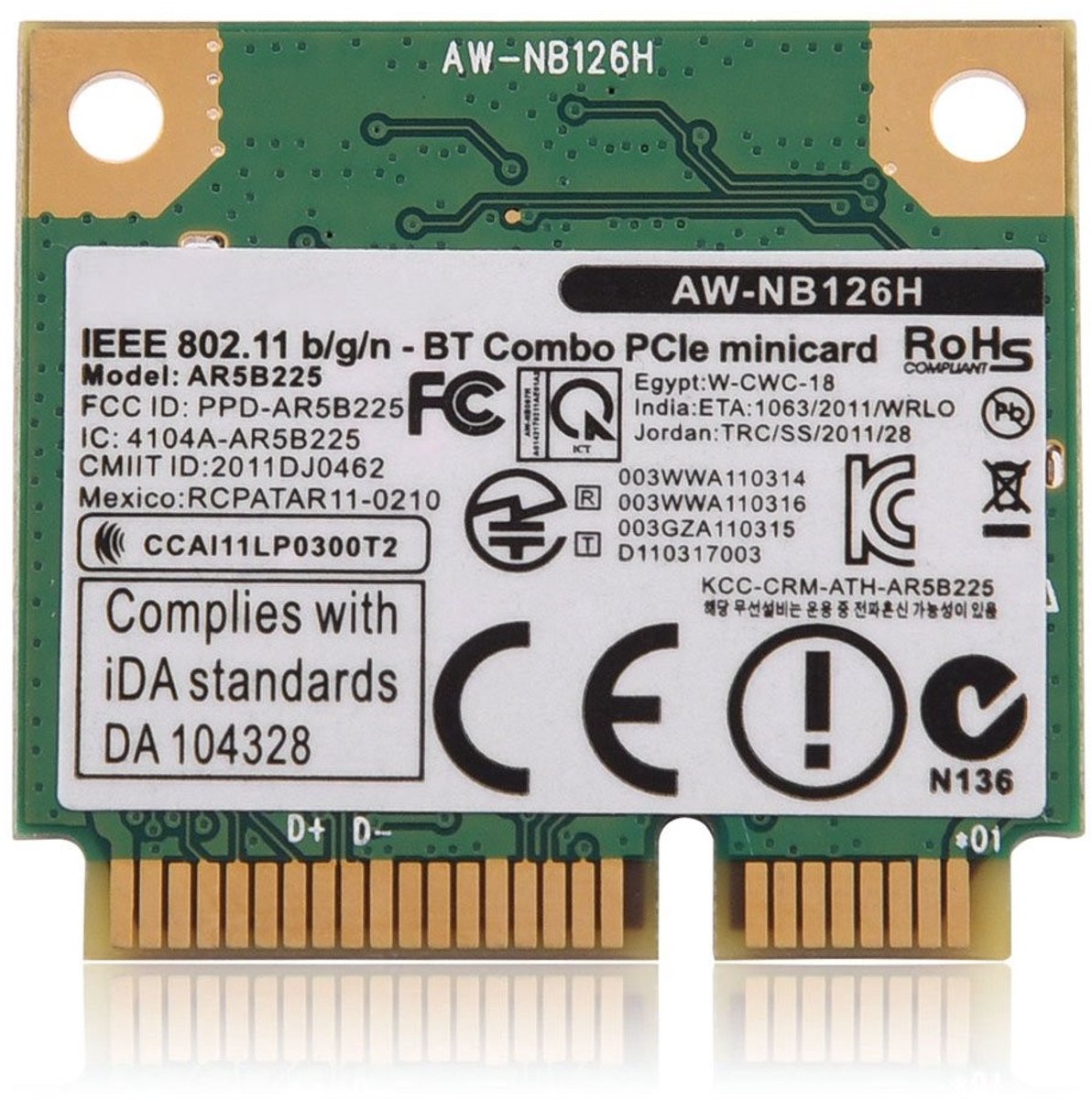 Dailygoods - Dailygoody - 300 Mbps Bluetooth WIFI-kaart - Draadloze netwerkadapter - Ideaal voor online gaming - Mini PCI-E formaat - 2 in 1 technologie - Geschikt
