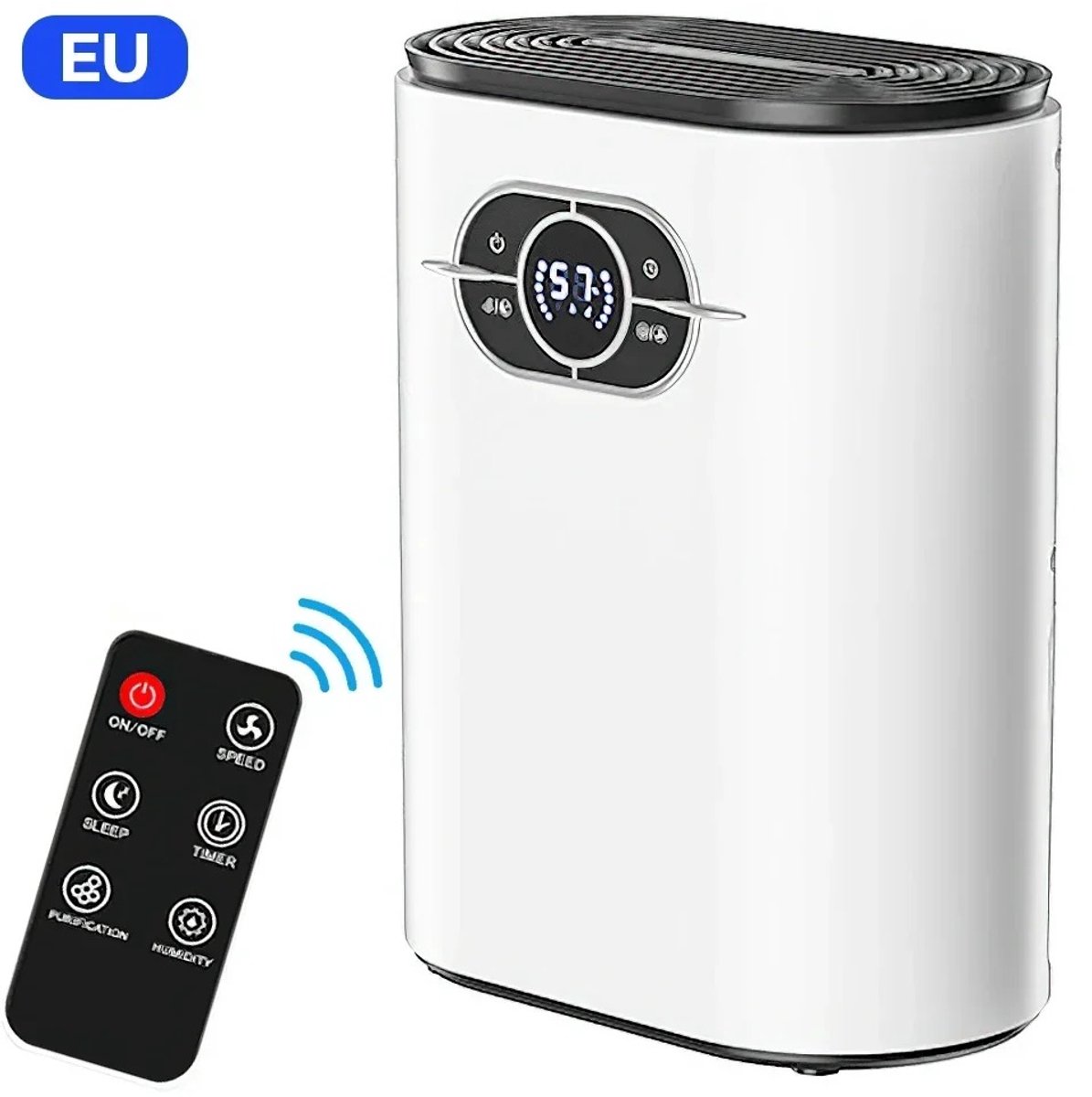 HomeGoodies - Luchtontvochtiger – Compact - stil - Touchscreen en afstandsbediening – 1.1 tot 2.5L watertank – Ruimtes van 21-30m²