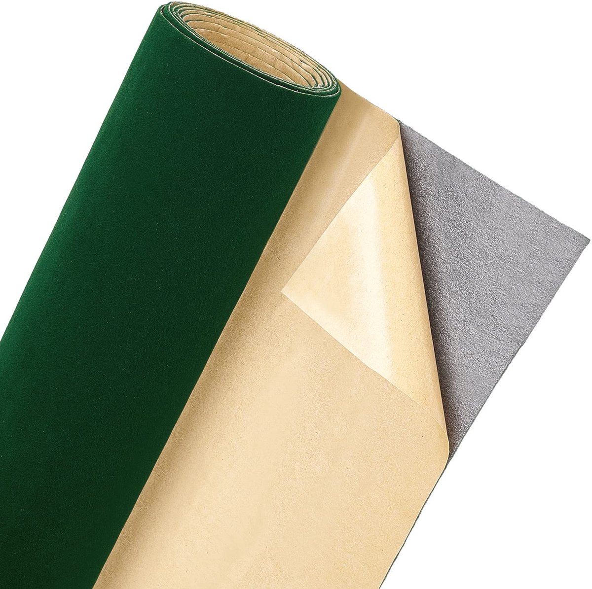 Dailygoods - Donkergroene Zelfklevende Fluwelen Voering 4m x 25cm