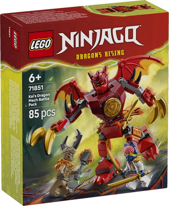 LEGO® NINJAGO® Kai's Drakenmecha Strijdpakket - Mechaspeelgoed - Speelset met 3 Minifiguren - 71851