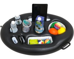 Opblaasbare Drankhouder - Zwembad Drankhouder - Drijvende Bekerhouder Voor Pool Party en Waterpret - Zwart PVC