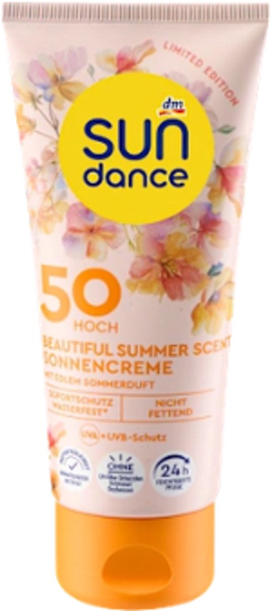 Zonnecrème SPF 50 Beautiful Summer - SUNDANCE | 100 ml - Factor 50 Hoog - Zomerse geur | Hydrateert tot wel 24 uur