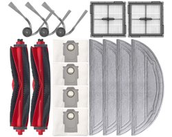 15 stuks accessoires - inclusief 2 hoofdborstels, 4 dweilpads, 3 zijborstels, 2 HEPA-filters, 4 stofzakken - Voor Roborock Q10 S5+ /Q10 S5/Q10 x5 /Q10 x5+ robotstofzuiger