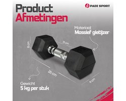 Padisport Hexagon dumbell toren 1 t/m 10 kg - gewichten set halters - gewichten set - gewichten set dumbbell - dumbells set - dumbbells - halters - dumbell - fitness gewichten - Gewichten - dumbellset - gewichtjes set - sport gewichten voor thuis