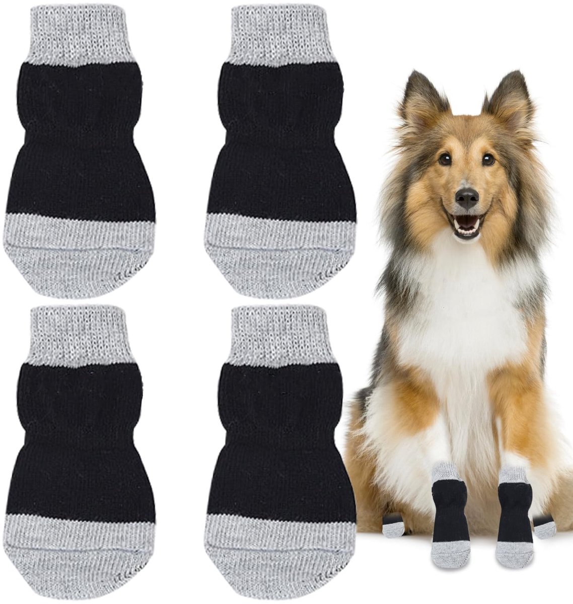 Dailygoods - Antislip Sokken voor Honden, 2 Paar Zacht en Comfortabel