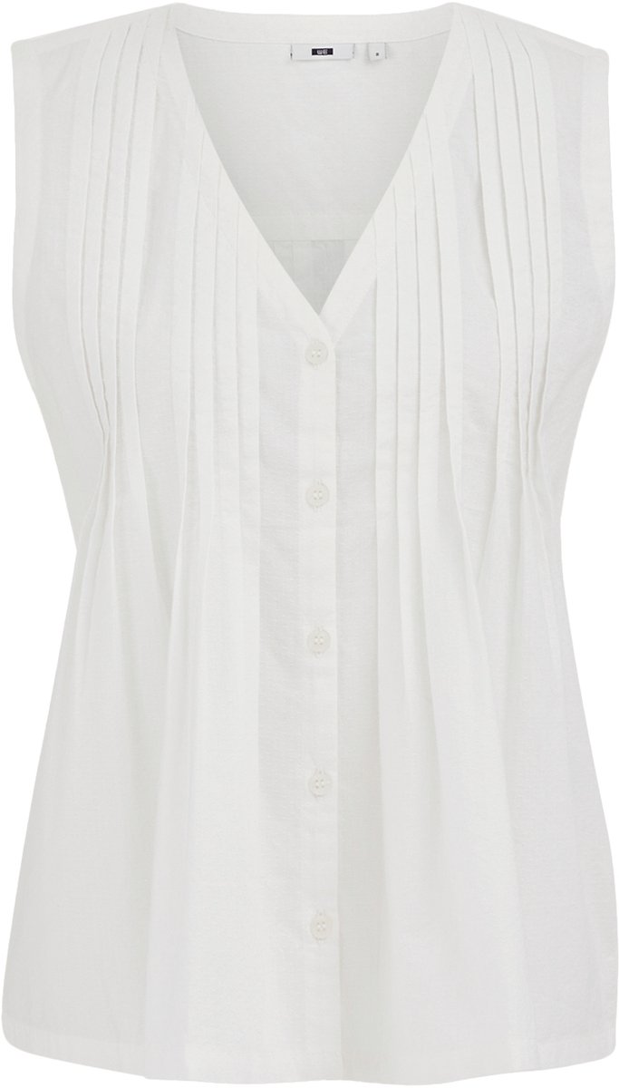 WE Fashion Dames blouse met structuur en plooidetail