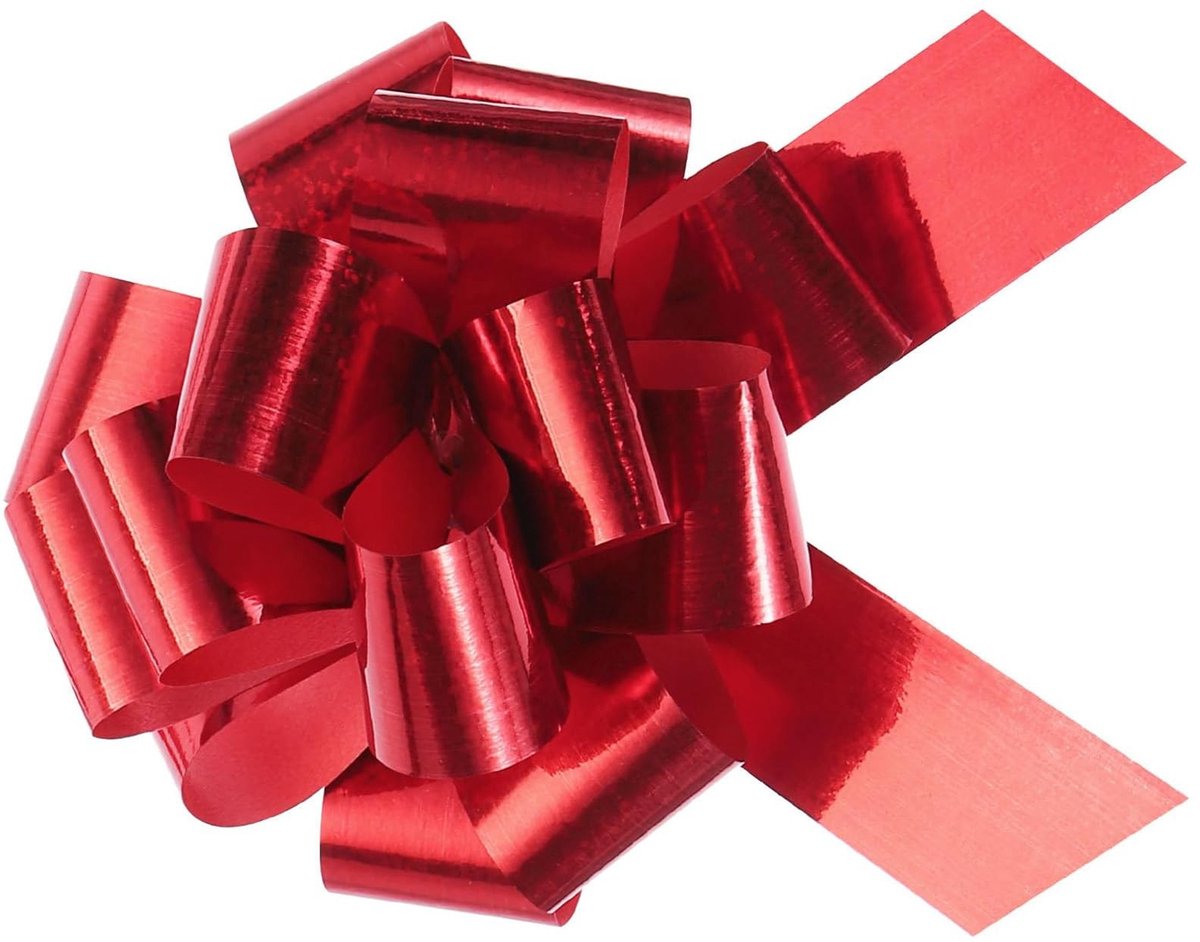 Dailygoods - Cosensi - 10 Stuks Metallic Trekstrikken 10 cm Rood voor Geschenken en Decoraties
