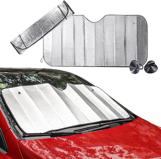 Auto Voorruit Afdekking - Parasol Zonnescherm - Voertuig Koel Houden - Universeel Alle Seizoenen - 130x60cm 140x70cm - Zilver