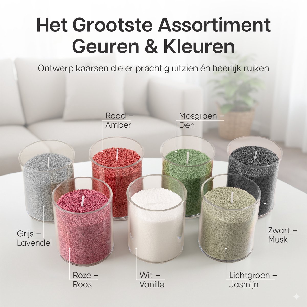 Comforder Kaarsenzand Set - Amber Geur 400g - Kaarsen maken voor Volwassenen - Kaarszand Was & Kaarsenwas - Burning Sand Wax - Geurkaars Zand - Candle Making DIY Kit - 4 lonten & 50 Branduren — afbeelding 3