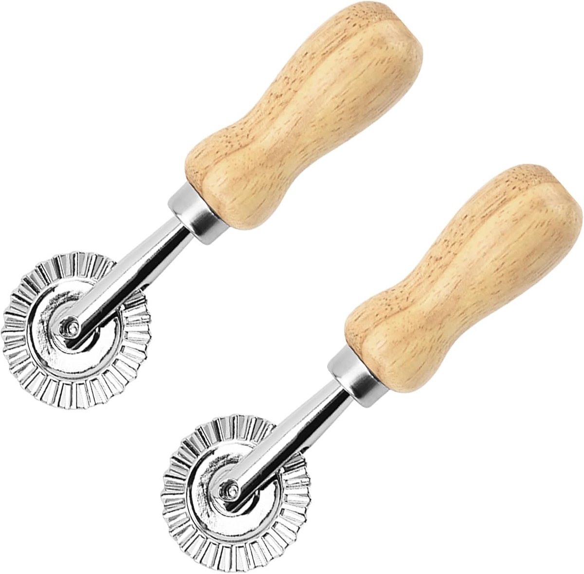 2-delige deeg-/wontonpers/pizzasnijder met wieltje voor pasta en dumplings