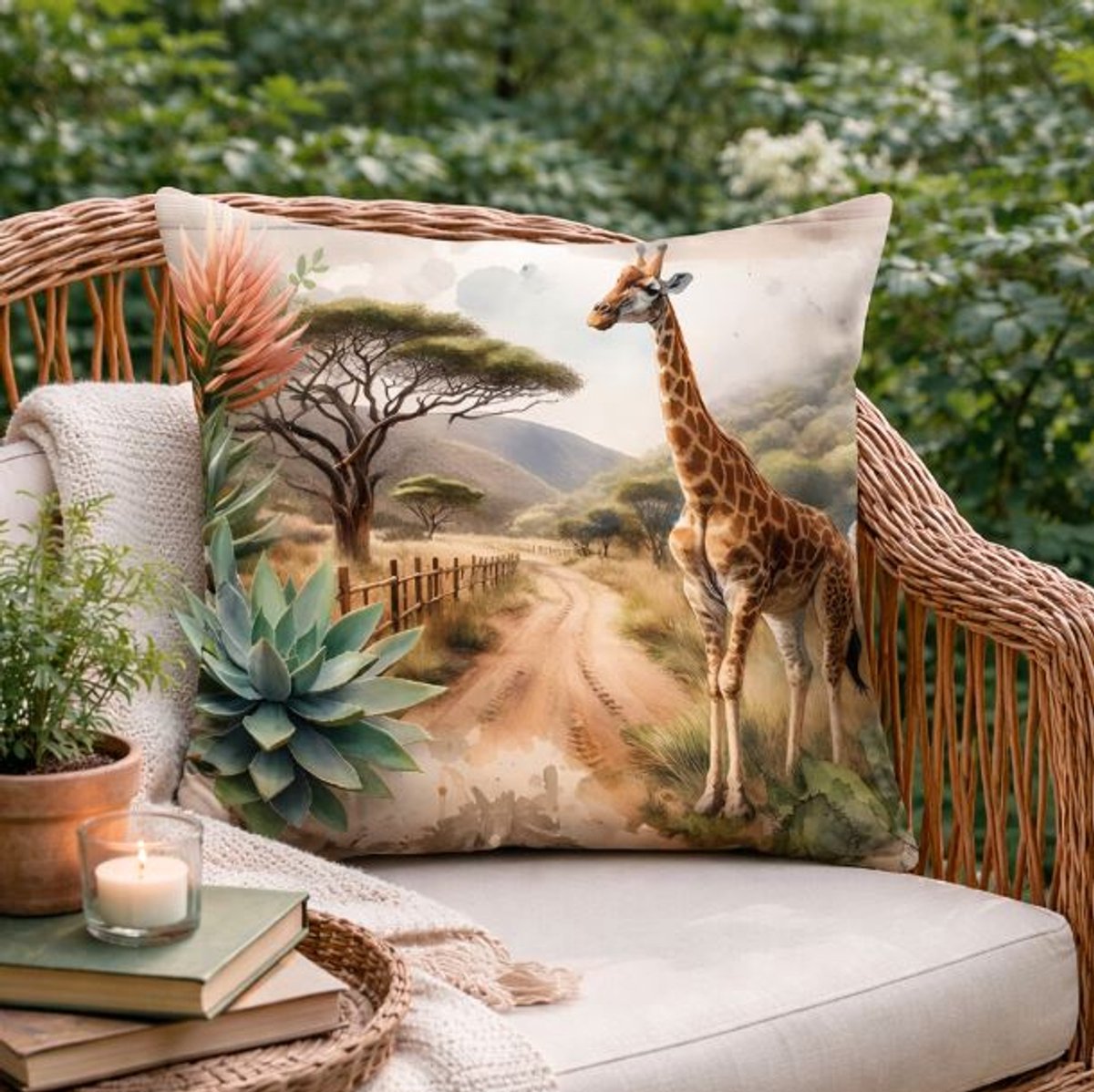 Dieren kussenhoes Afrika - Wilde dieren - Sierkussen - 45x45 cm