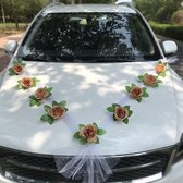 Bruin Linten met vlinders voor bruiloftsauto's - feestelijke autodecoratie - sfeervolle versiering voor bruiloften en andere feesten