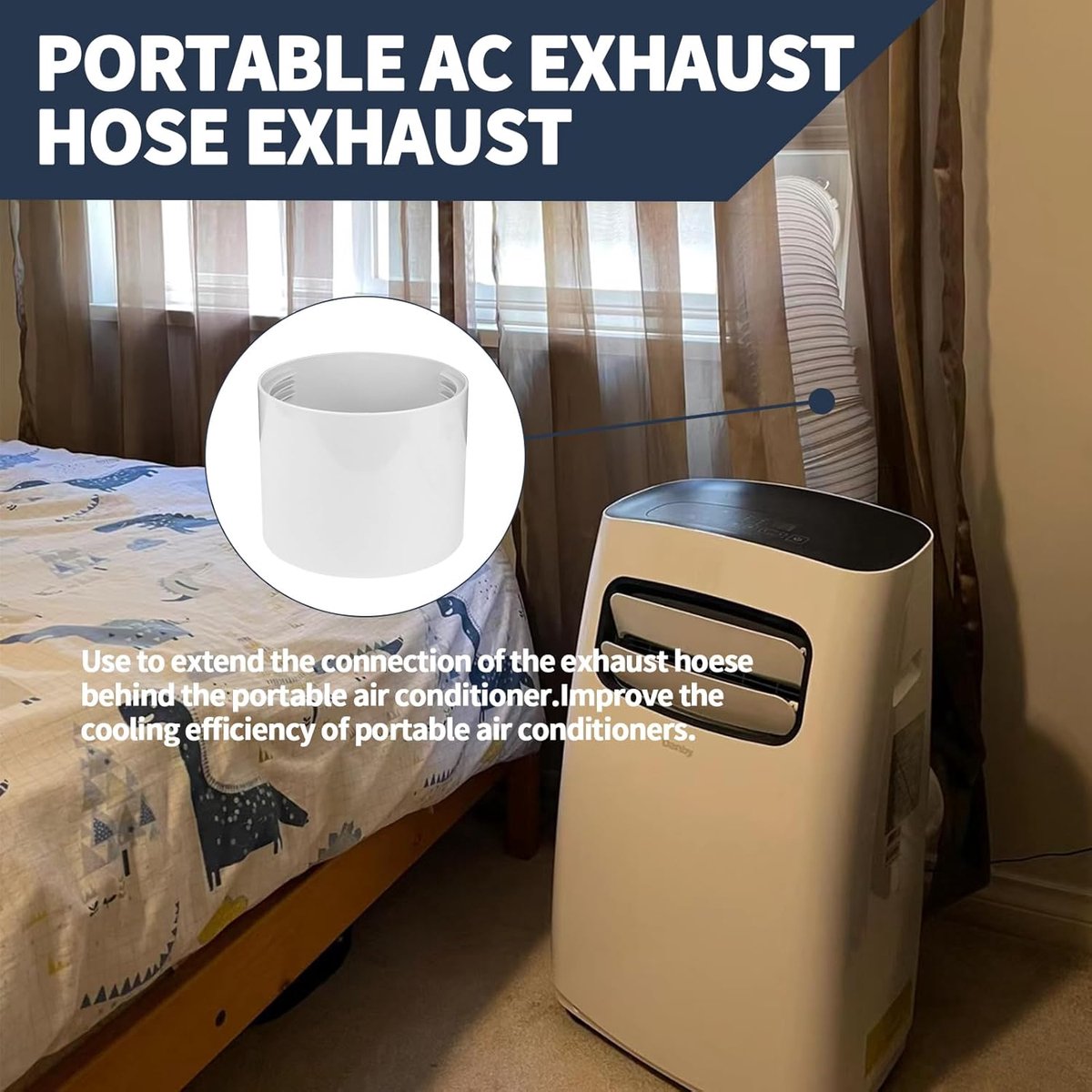 Koppelstuk Mobiele Airco Afvoerslang - Voor Ø150mm Afvoerslang airco slang - Conditioner Uitlaatslang Connector - Airconditioner slangconnector - Geschikt voor het verlengen van airco-slangen met zowel rechts- als linksdraaiende schroefdraad – foto 3