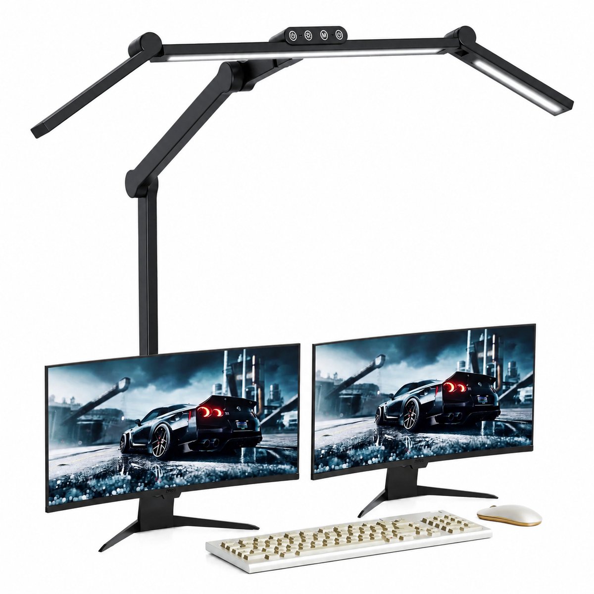 ITRONIQ LED Monitorlamp – Dimbare Bureaulamp Voor Monitor en Bureau – Screenbar Met Klem Voor Thuiswerk en Gaming - PC Lamp