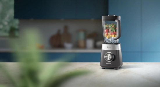 Philips Blender HR3020/20 - Krachtige 1000 Watt Motor – Veelzijdig Gebruik - Vaatwasserbestendig - 1.5l Kan - Grijs