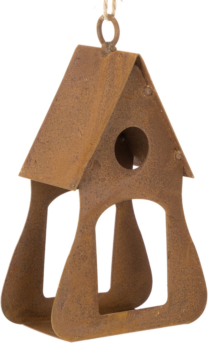 Decoratief hangend vogelhuisje, roestkleurige vogelhuisjesdecoratie, 1