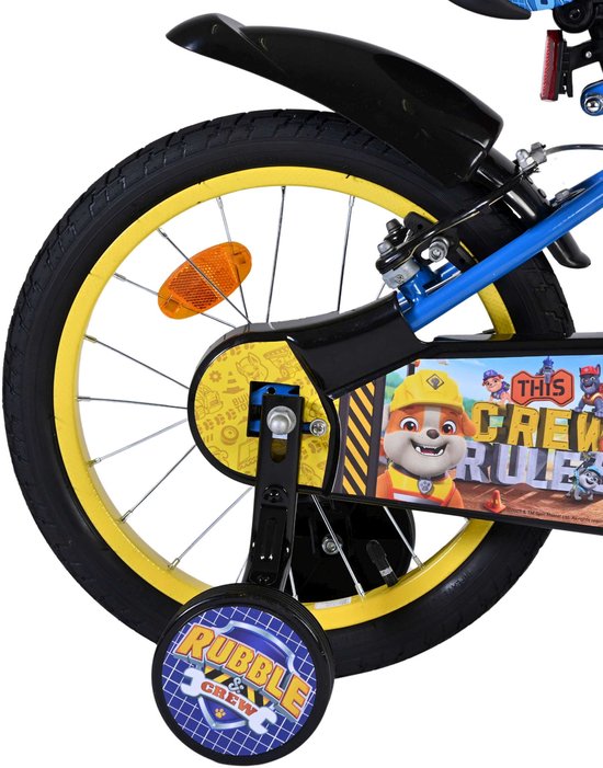 Rubble & Crew Kinderfiets - Jongens - 16 inch - Blauw - Twee handremmen van Nickelodeon — afbeelding 2