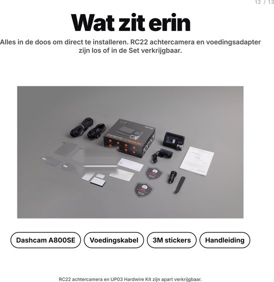 70mai Dash Cam 4K A800SE Set - Dashcam voor en achter - 4K Ultra