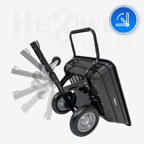 HW-ABS-TRAILER Tuinwagen voor zitmaaier en quad - 200 L - 200 kg Compatibel met de HEXWELT HW-TR-452 tuintractor — afbeelding 2