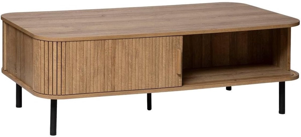 Salontafel met 2 schuifdeuren in eikenlook COLVA